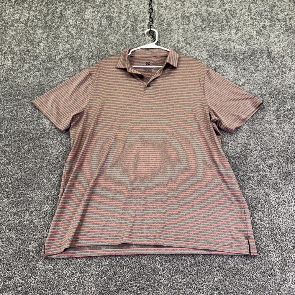 C9 Champion Polo Shirt Mens XL Gray Striped Golf Performance Lightweight Top